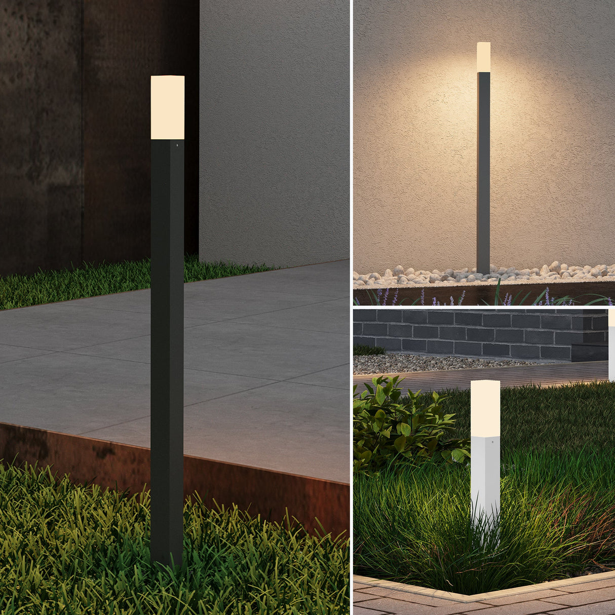 éclairage extérieur glasvilla IP65 éclairage de chemin extérieur | Borne lumineuse pour jardin, lampadaire 3000K, lampe de jardin | Lampadaire d'extérieur 3W Deus Lumina