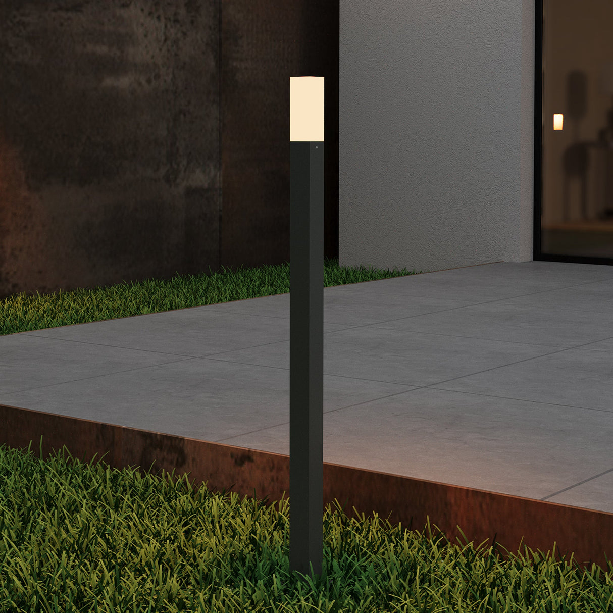 éclairage extérieur glasvilla IP65 éclairage de chemin extérieur | Borne lumineuse pour jardin, lampadaire 3000K, lampe de jardin | Lampadaire d'extérieur 3W Deus Lumina