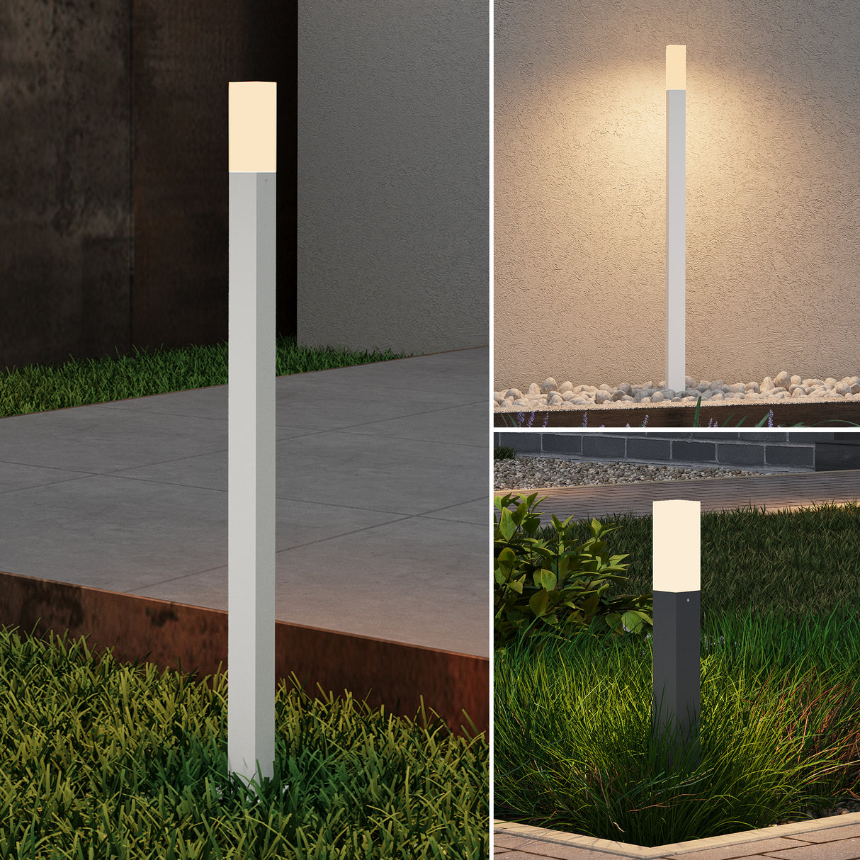éclairage extérieur glasvilla IP65 éclairage de chemin extérieur | Borne lumineuse pour jardin, lampadaire 3000K, lampe de jardin | Lampadaire d'extérieur 3W Deus Lumina