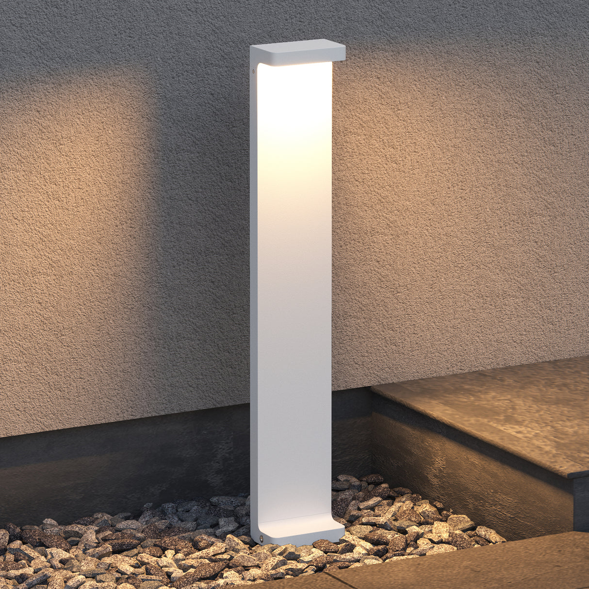 Lampe d'extérieur glasvilla 10x6x60cm IP65 éclairage de chemin extérieur | Borne lumineuse pour jardin, lampadaire 3000K, lampe de jardin | Lampadaire d'extérieur 6W LumaTorch