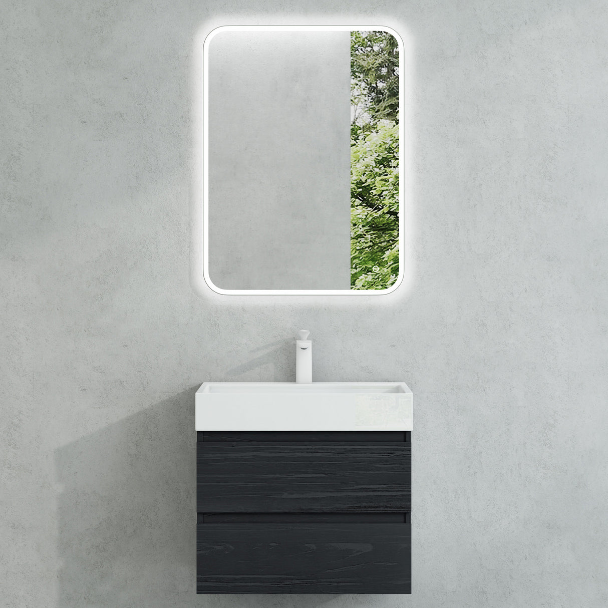glasvilla Mobile Bagno Sospeso con 2 Cassetti Include Lavabo Mobile da Bagno con Lavabo Verona