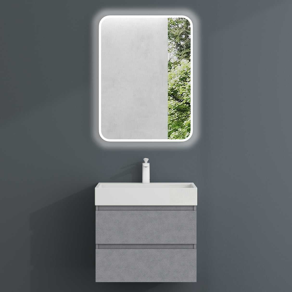 glasvilla Mobile Bagno Sospeso con 2 Cassetti Include Lavabo Mobile da Bagno con Lavabo Verona