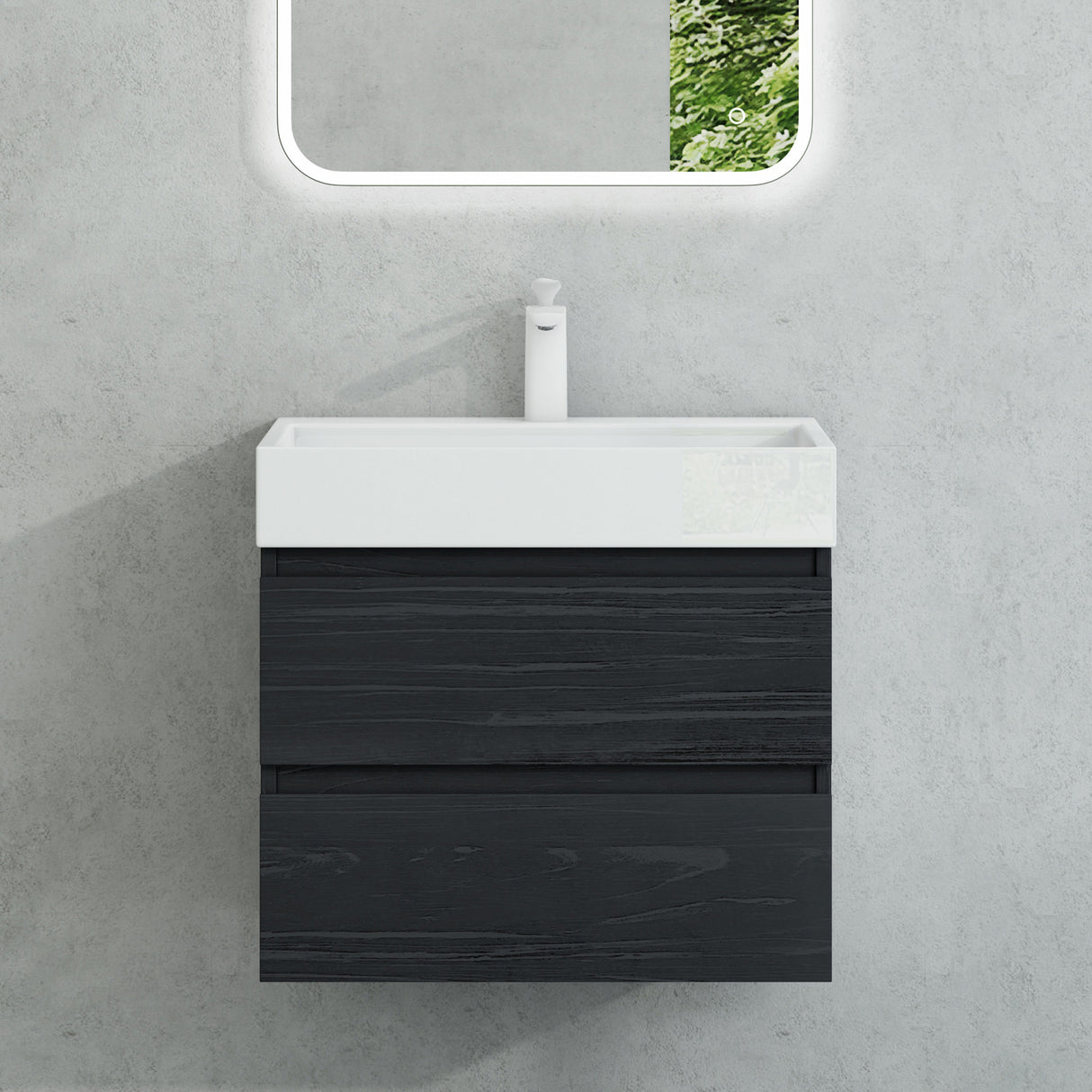 glasvilla Mobile Bagno Sospeso con 2 Cassetti Include Lavabo Mobile da Bagno con Lavabo Verona