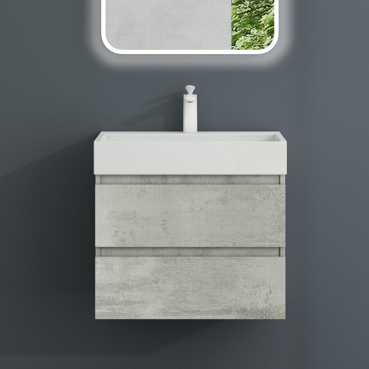 glasvilla Mobile Bagno Sospeso con 2 Cassetti Include Lavabo Mobile da Bagno con Lavabo Verona