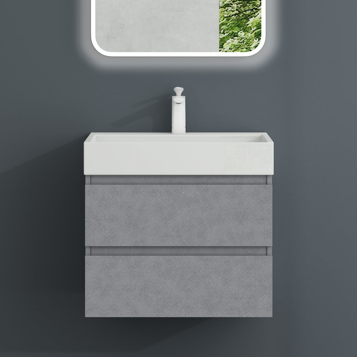 glasvilla Mobile Bagno Sospeso con 2 Cassetti Include Lavabo Mobile da Bagno con Lavabo Verona