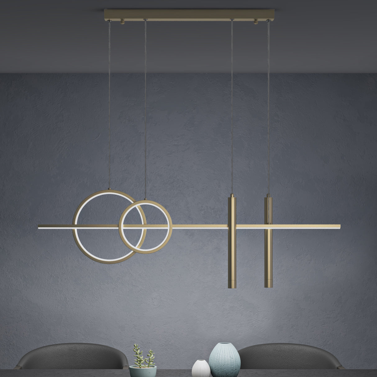 glasvilla Pendelleuchte 100cm LED Hängelampe Linear design 3000K/4200K/6000K Verstellbares Kabel 30W Hängeleuchte Alivetta2256