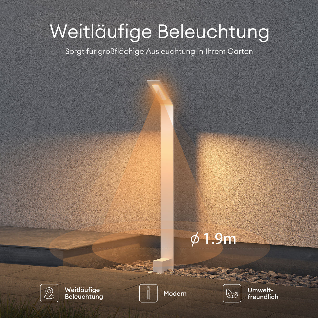 éclairage extérieur glasvilla IP65 éclairage de chemin extérieur | Borne lumineuse pour jardin, lampadaire 3000K, lampe de jardin | Lampe d'extérieur lampadaire 6W Scout