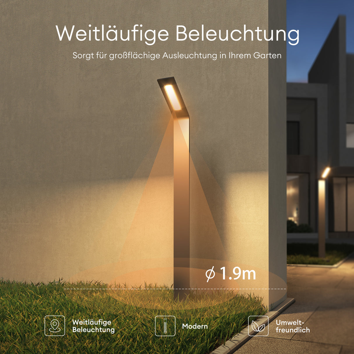 éclairage extérieur glasvilla IP65 éclairage de chemin extérieur | Borne lumineuse pour jardin, lampadaire 3000K, lampe de jardin | Lampe d'extérieur lampadaire 6W Scout