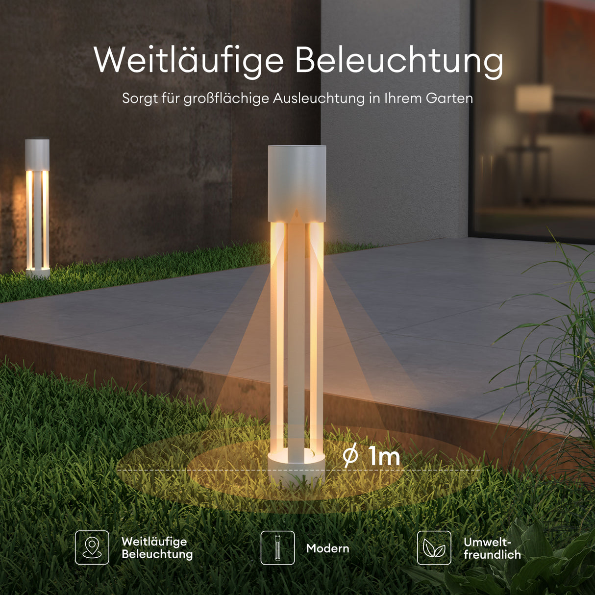 Luminaire extérieur glasvilla ⌀120xH700mm IP65 éclairage de chemin extérieur | Borne lumineuse pour jardin, lampadaire 3000K, lampe de jardin | Lampadaire d'extérieur 10W NeoForge