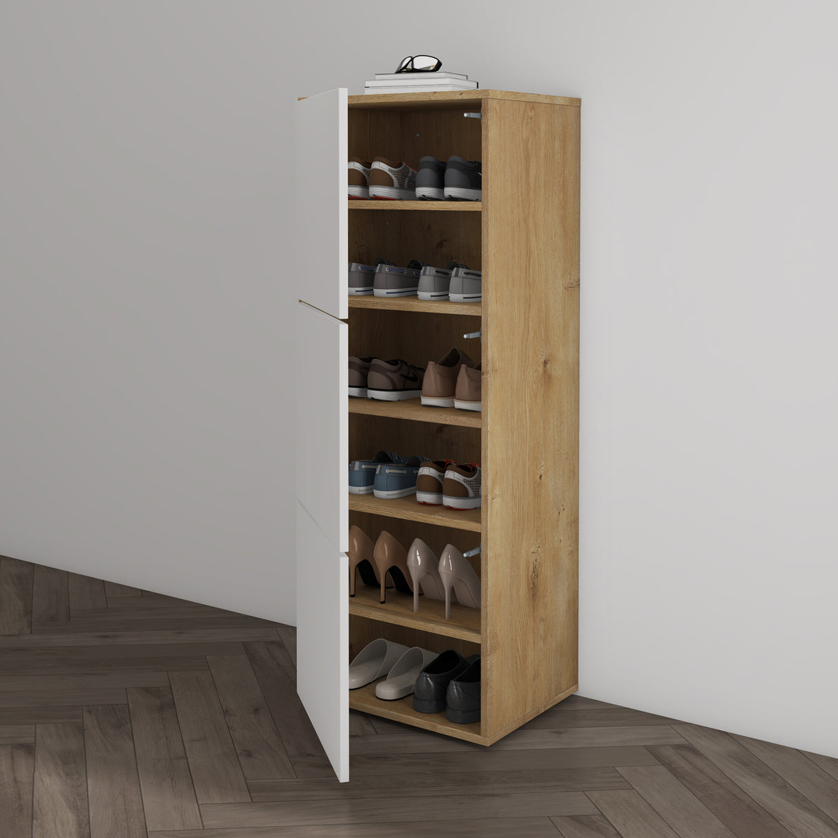 glasvilla zapatero cómoda de zapatos con 3 armarios BTH: 45x36x120 cm estante para zapatos muebles zapatero02