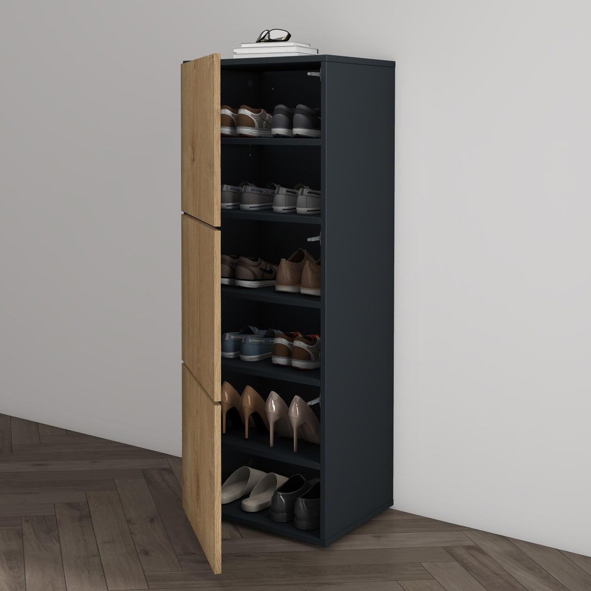 glasvilla zapatero cómoda de zapatos con 3 armarios BTH: 45x36x120 cm estante para zapatos muebles zapatero02