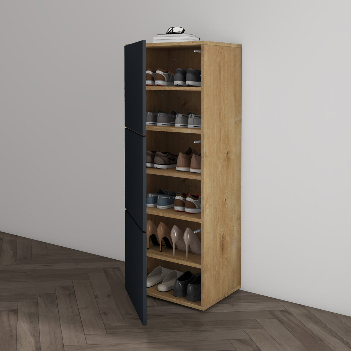 glasvilla zapatero cómoda de zapatos con 3 armarios BTH: 45x36x120 cm estante para zapatos muebles zapatero02