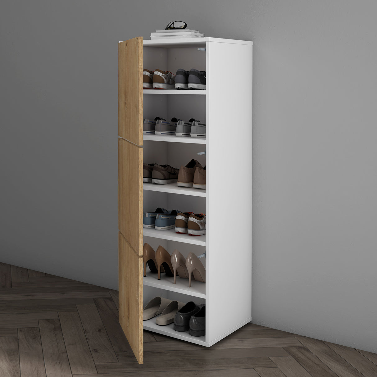 glasvilla zapatero cómoda de zapatos con 3 armarios BTH: 45x36x120 cm estante para zapatos muebles zapatero02