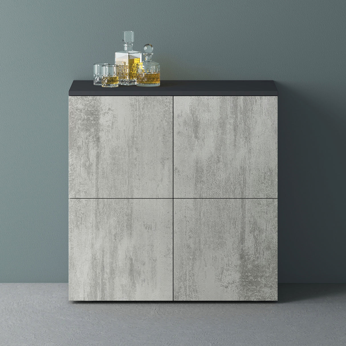 Commode de rangement à 4 portes, buffet, meuble polyvalent, meuble de rangement Glasvilla Schrank04