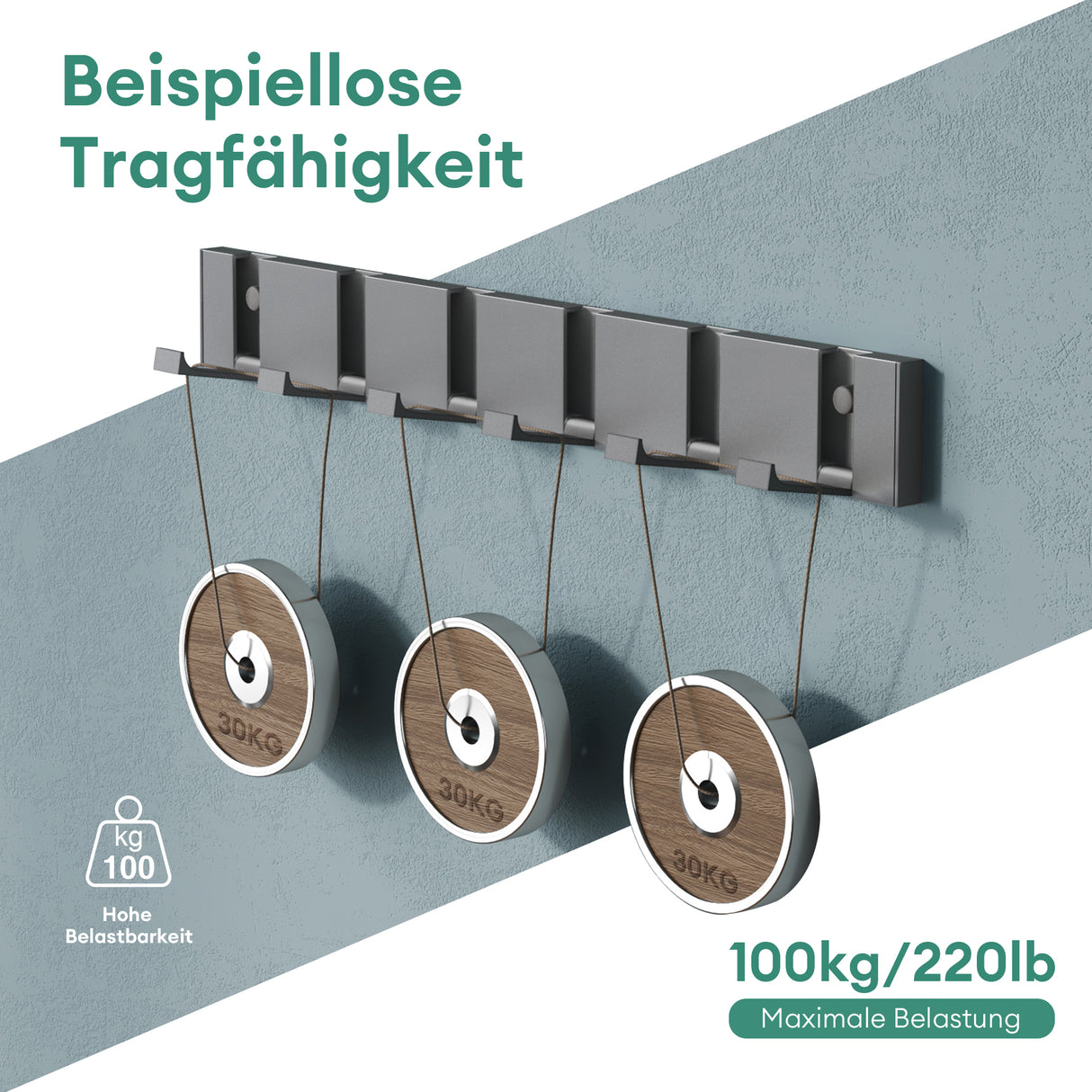 glasvilla Appendiabiti da Parete in Acciaio Inossidabile Ganci da Parete per Camera da Letto, Ingresso, Cucina, Stalo-04+05