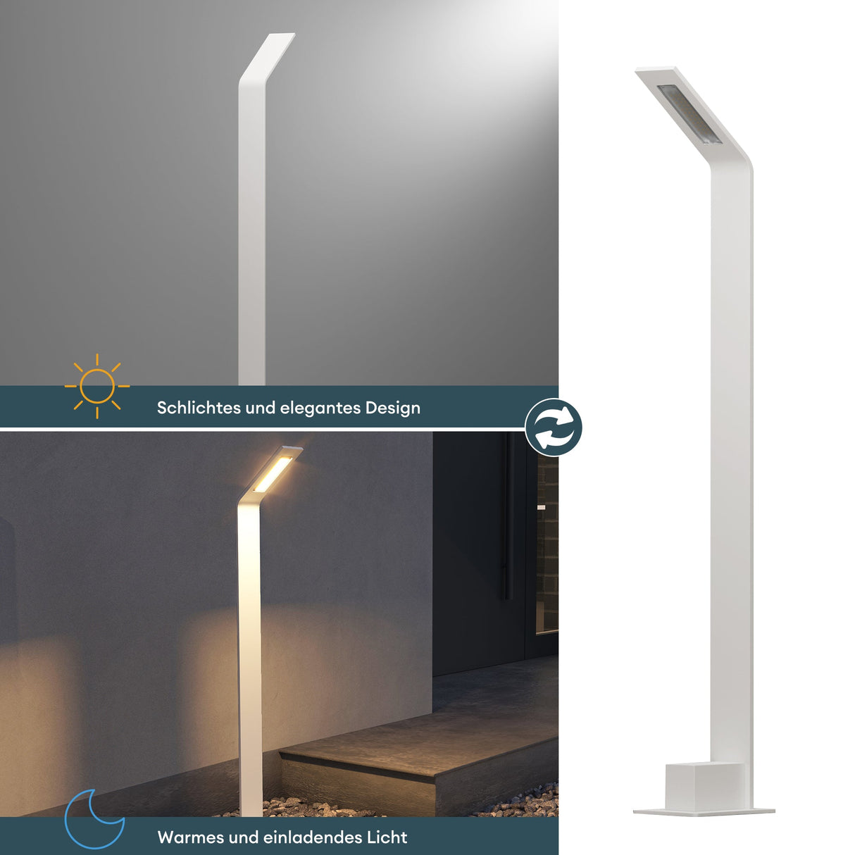 éclairage extérieur glasvilla IP65 éclairage de chemin extérieur | Borne lumineuse pour jardin, lampadaire 3000K, lampe de jardin | Lampe d'extérieur lampadaire 6W Scout