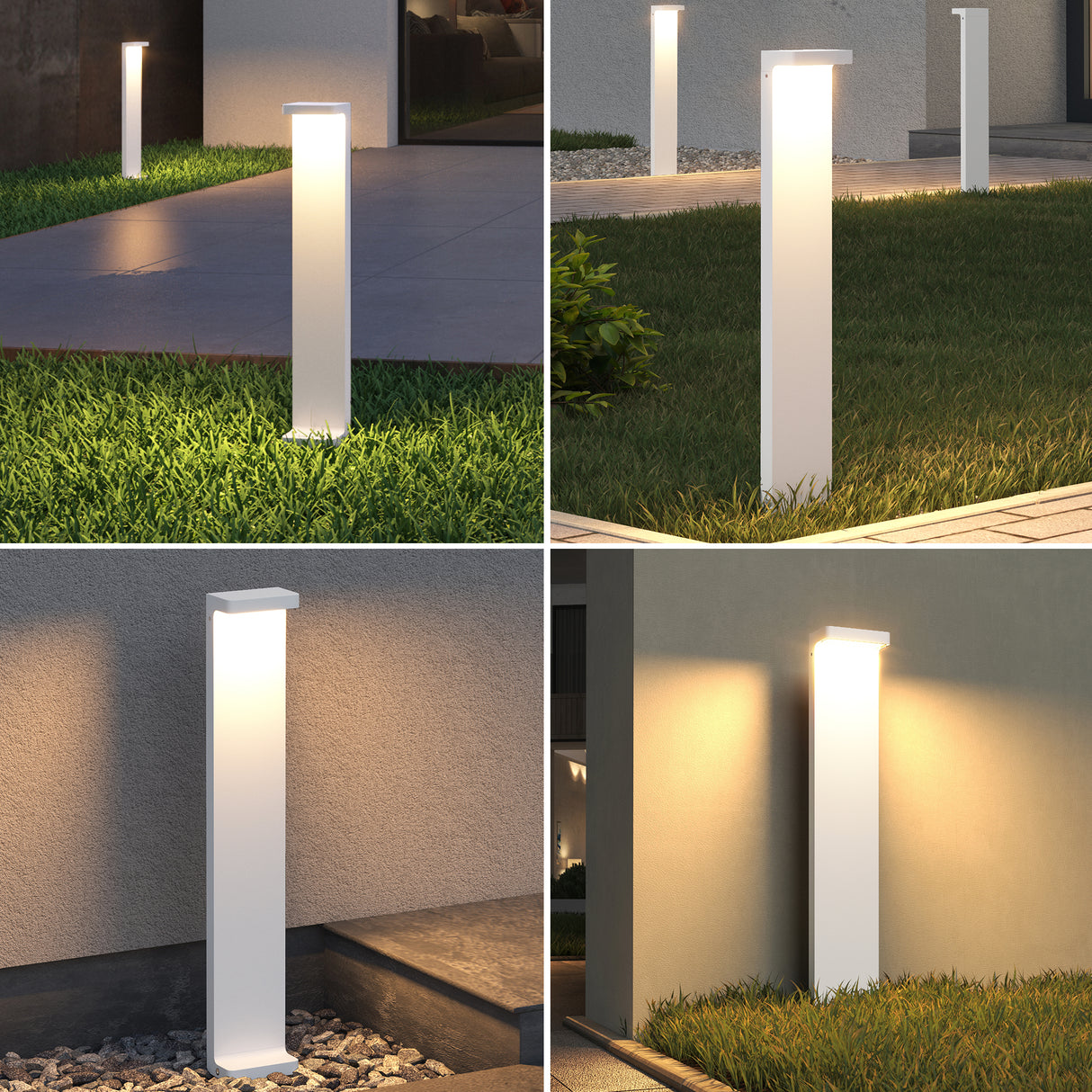 Lampe d'extérieur glasvilla 10x6x60cm IP65 éclairage de chemin extérieur | Borne lumineuse pour jardin, lampadaire 3000K, lampe de jardin | Lampadaire d'extérieur 6W LumaTorch