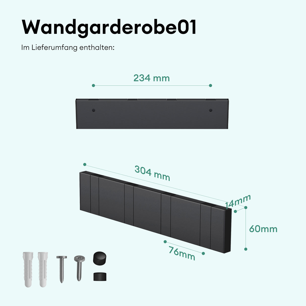 glasvilla Appendiabiti da Parete in Acciaio Inossidabile Ganci da Parete per Camera da Letto, Ingresso, Cucina, Stalo-04+05