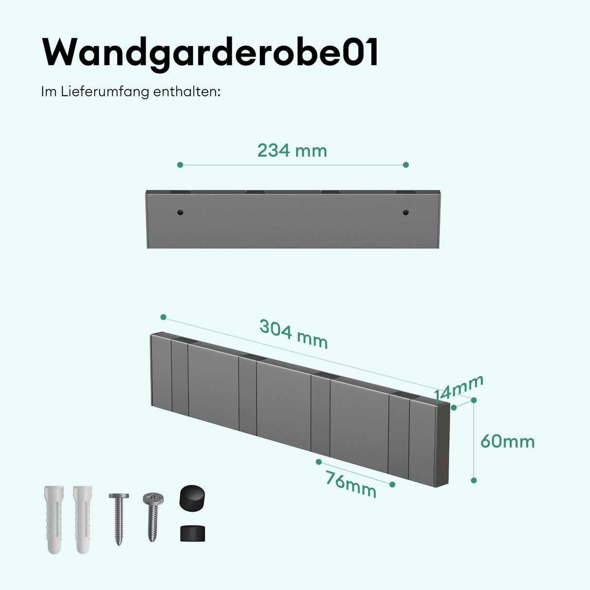 glasvilla Appendiabiti da Parete in Acciaio Inossidabile Ganci da Parete per Camera da Letto, Ingresso, Cucina, Stalo-04+05