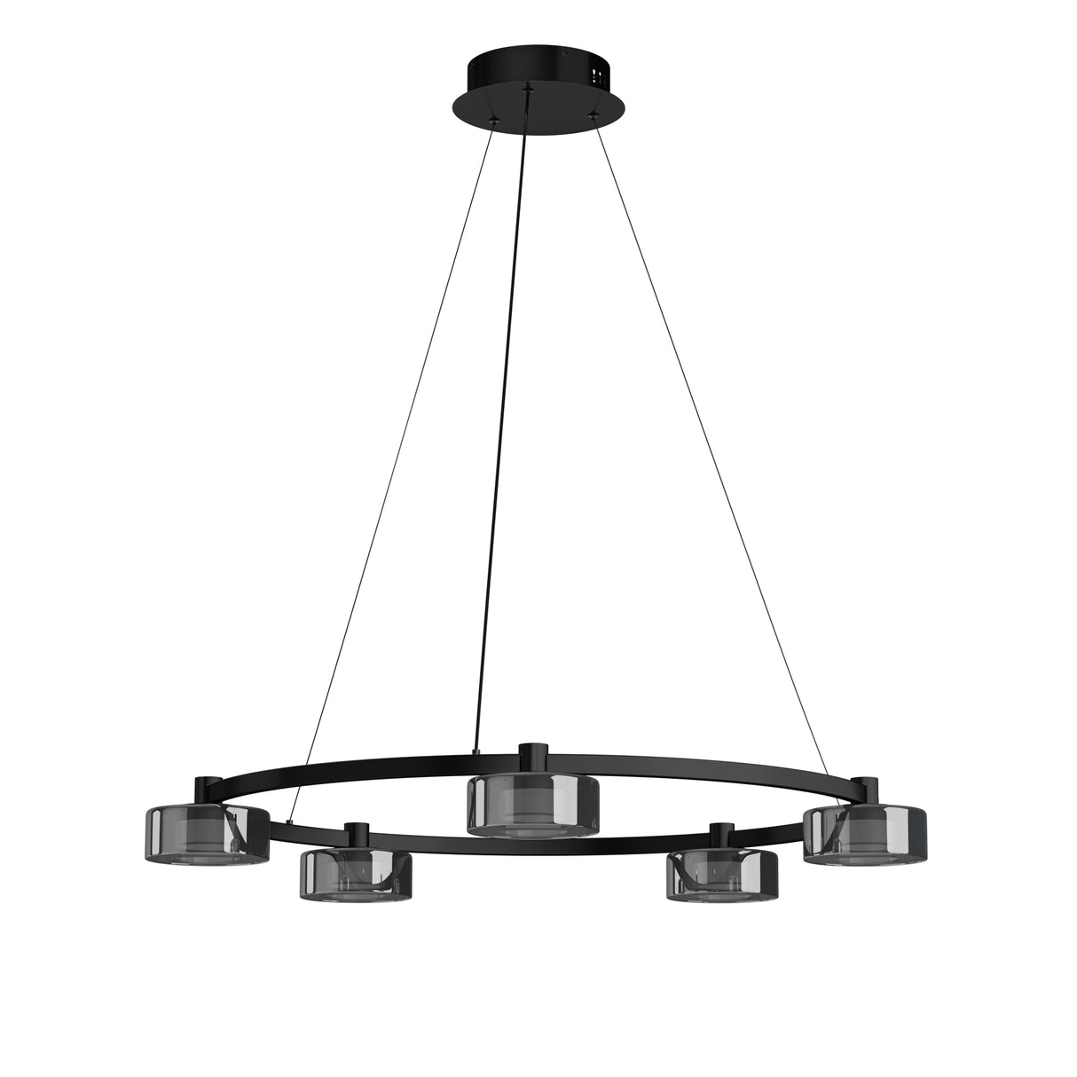 Suspension LED Glasvilla, lampe suspendue, 3000K/4000K/6000K, câble réglable, noir, idéale pour salle à manger, salon ou chambre.