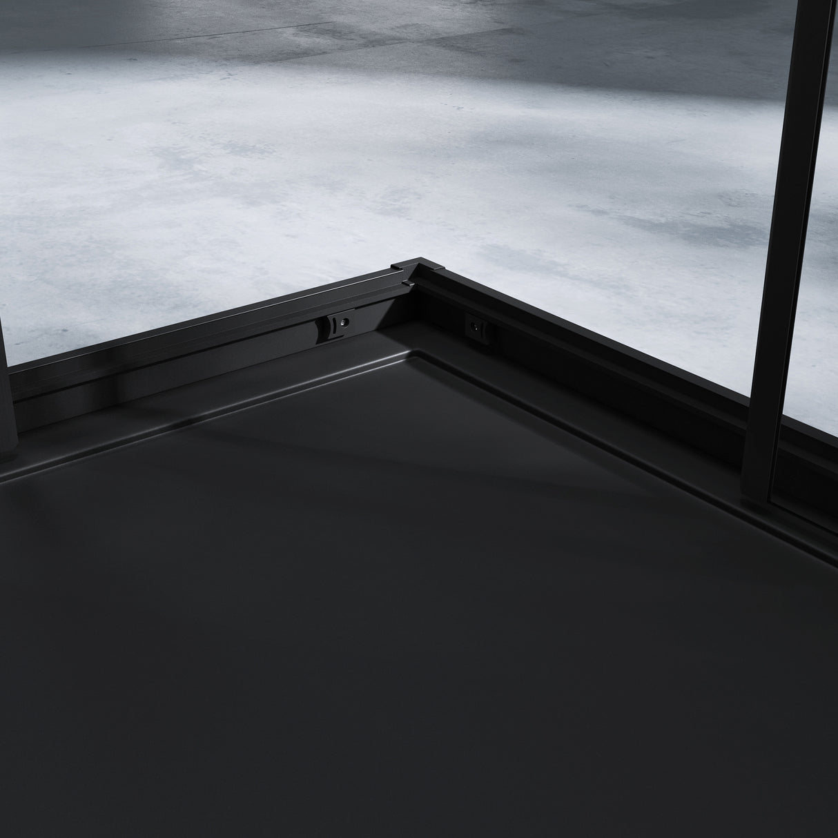 Cabine de douche Glasvilla avec double porte coulissante, porte d'angle, verre véritable effet lotus, verre de sécurité trempé 6 mm Ravenna16K noir