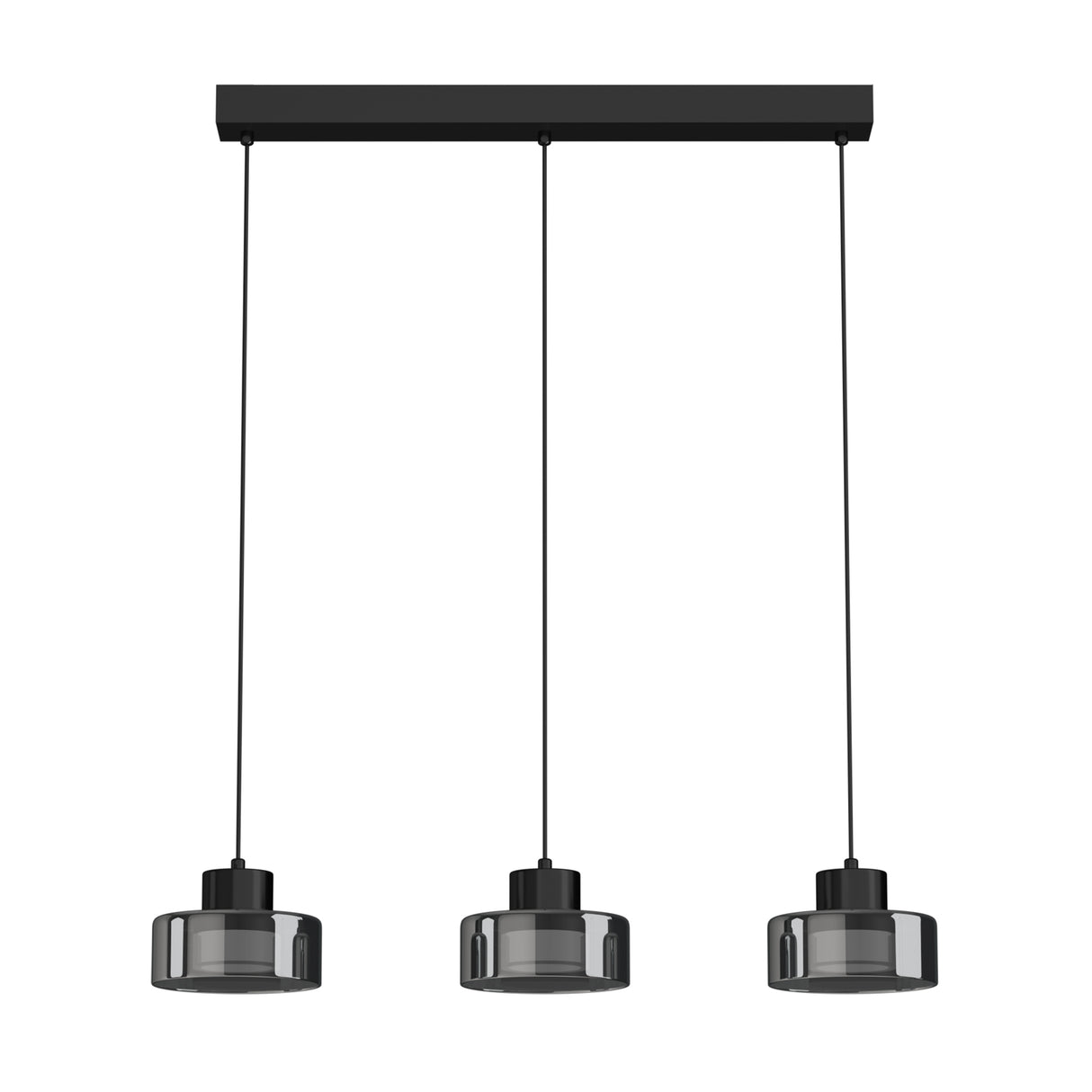 Suspension LED Glasvilla, lampe suspendue, 3000K/4000K/6000K, câble réglable, noir, idéale pour salle à manger, salon ou chambre.