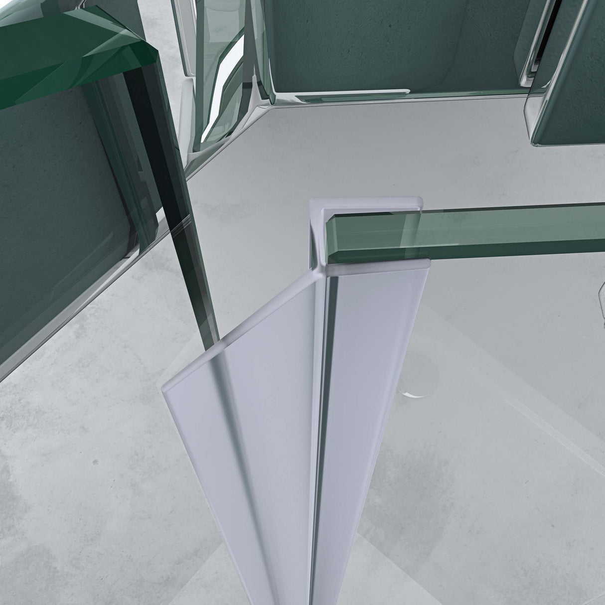 Cabine de douche pentagonale Glasvilla avec receveur, paroi de douche, verre véritable, installation au niveau du sol possible, paroi de douche en verre trempé de sécurité de 8 mm Ravenna08