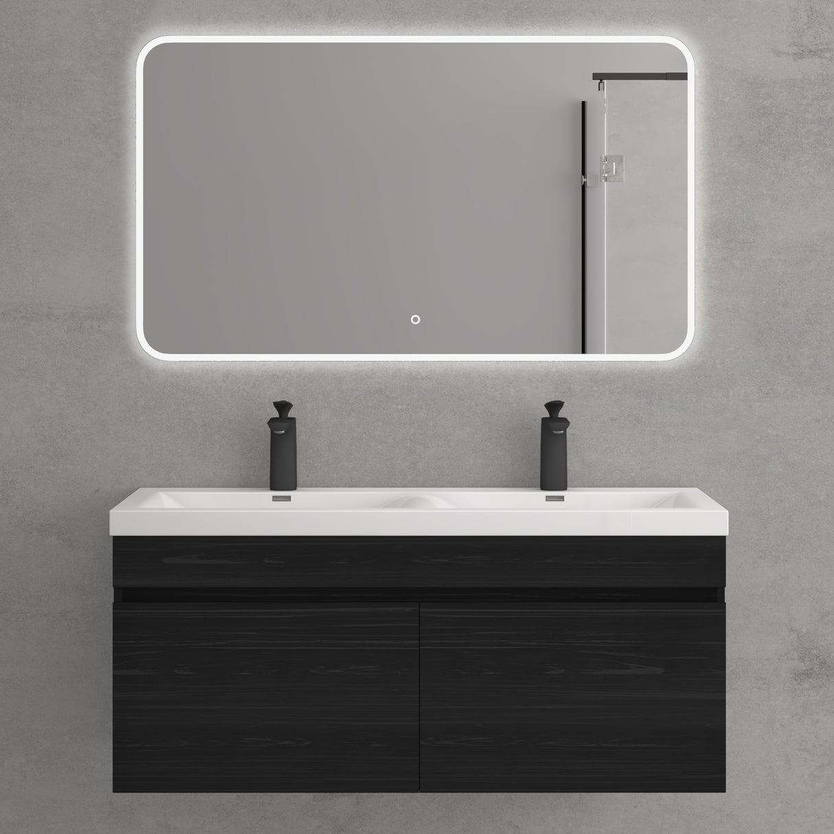 glasvilla Badmöbel Set Badezimmermöbel mit Mineralguss Waschbecken Waschtisch Botanica