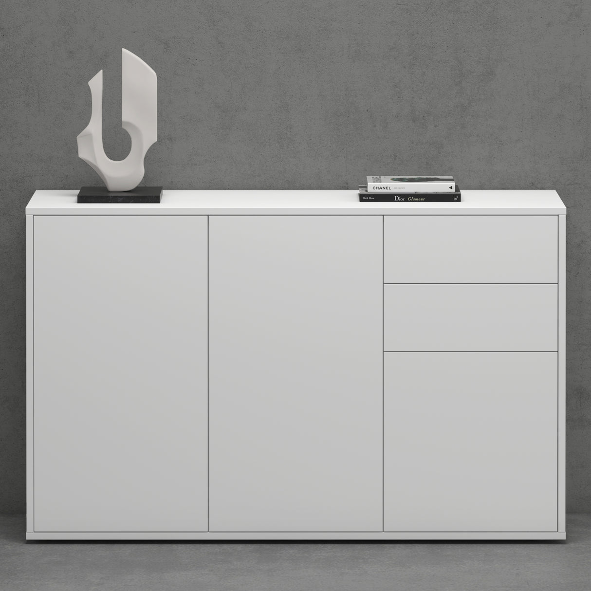 glasvilla Mobile Contenitore con 2 Ante e 2 Cassetti Mobiletto Bagno per Soggiorno, Sala da Pranzo, Camera da Letto Schrank05