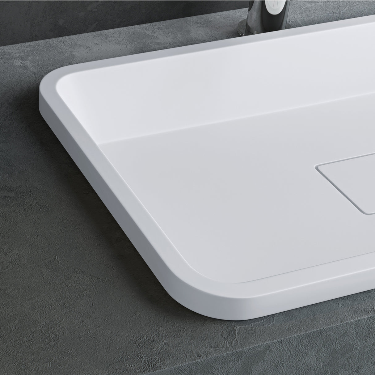 glasvilla Waschbecken mineralguss Einbauwaschbecken mit Ablaufabdeckung Col104