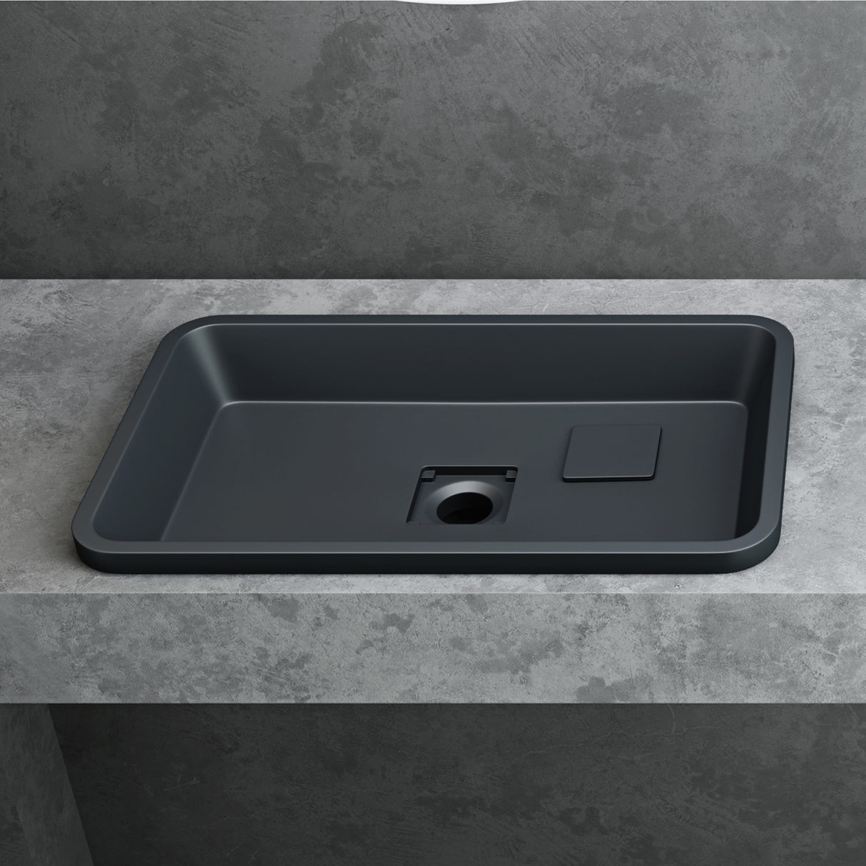 glasvilla Waschbecken mineralguss Einbauwaschbecken mit Ablaufabdeckung Col104