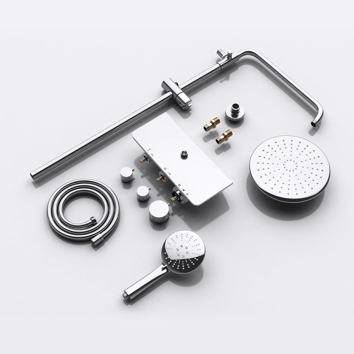 sistema de ducha glasvilla con ducha de mano y de cabeza, ducha de lluvia, grifería de ducha con juego de soporte de pared