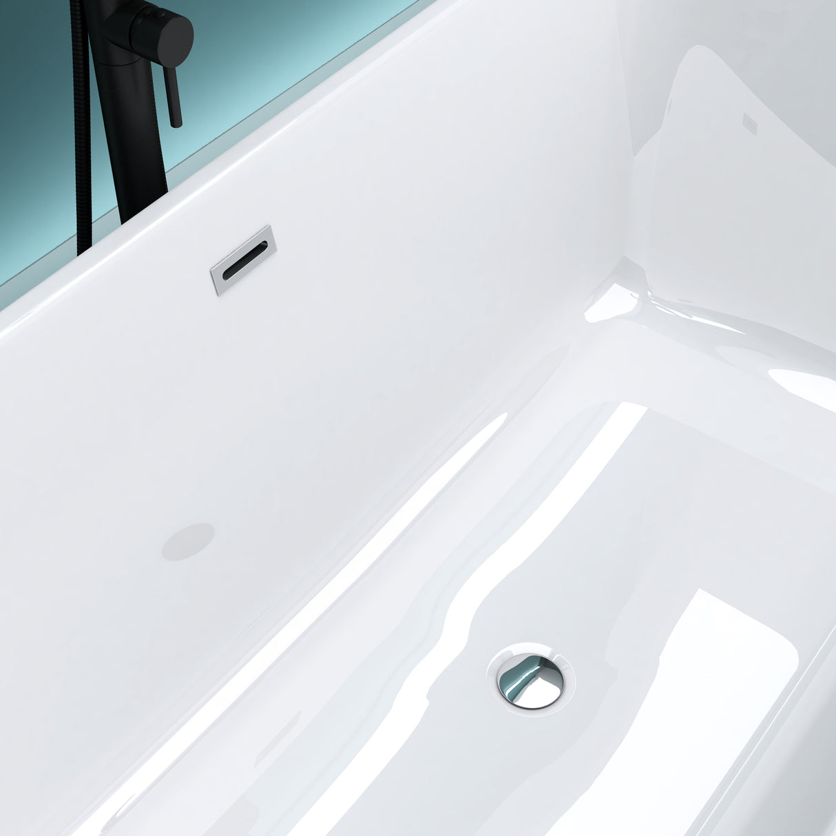 Baignoire îlot ovale en acrylique Glasvilla avec bonde escamotable, blanche, 170 x 75 x 58 cm, Vicenza519