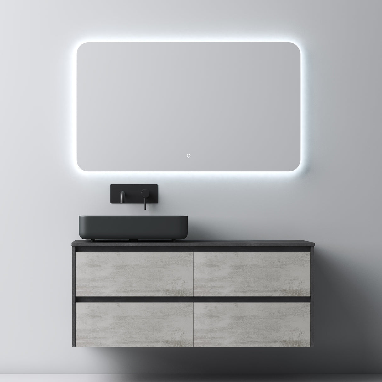 Ensemble de meubles de salle de bain Glasvilla avec meuble sous-vasque à 2 tiroirs et lavabo normal