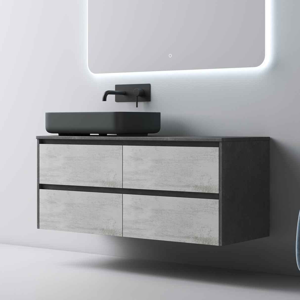 Ensemble de meubles de salle de bain Glasvilla avec meuble sous-vasque à 2 tiroirs et lavabo normal