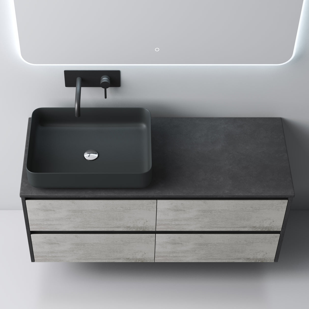 Ensemble de meubles de salle de bain Glasvilla avec meuble sous-vasque à 2 tiroirs et lavabo normal