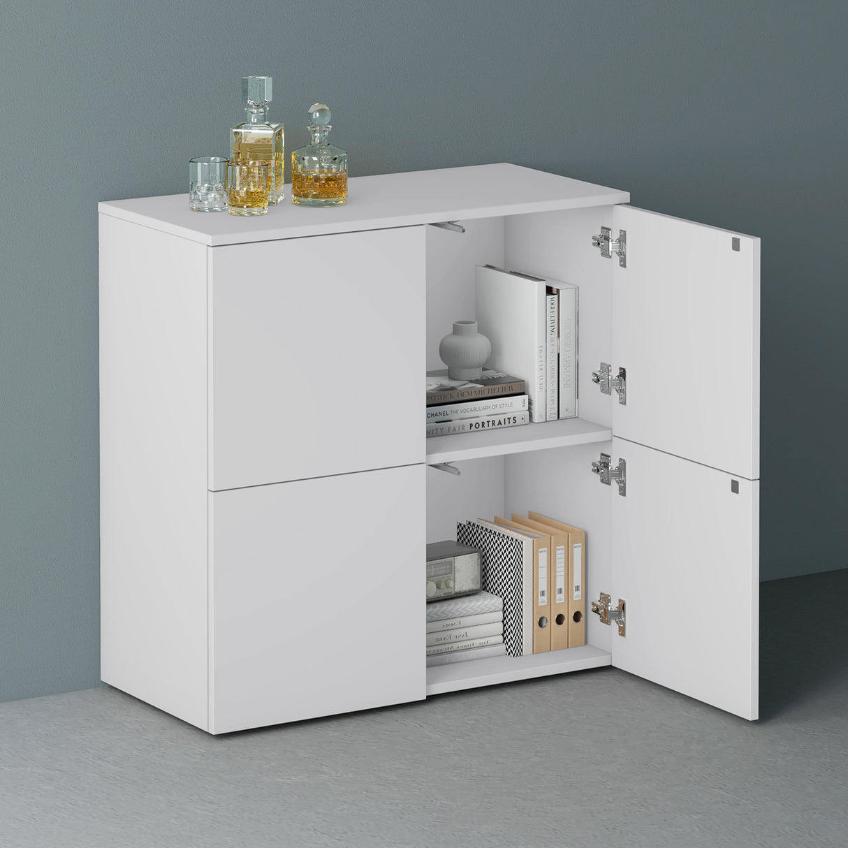 Commode de rangement à 4 portes, buffet, meuble polyvalent, meuble de rangement Glasvilla Schrank04