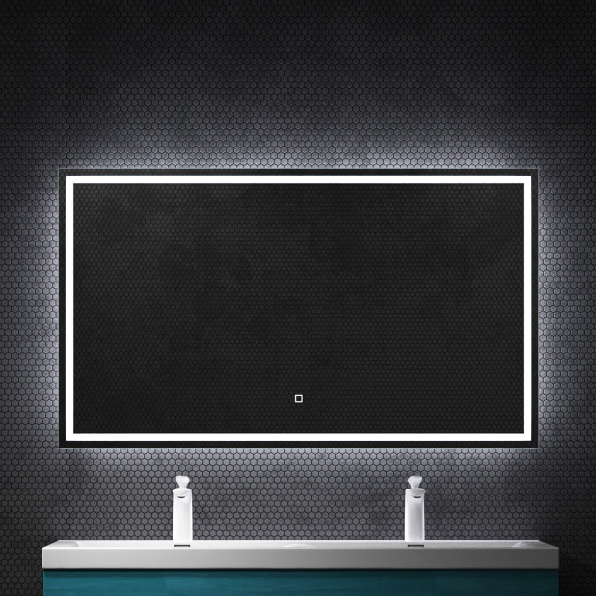 glasvilla Specchio da Bagno Appeso Specchio LED da Parete per Il Trucco Specchio da Bagno a LED con Interruttore Touch Anti-Appannamento Spiegel-02