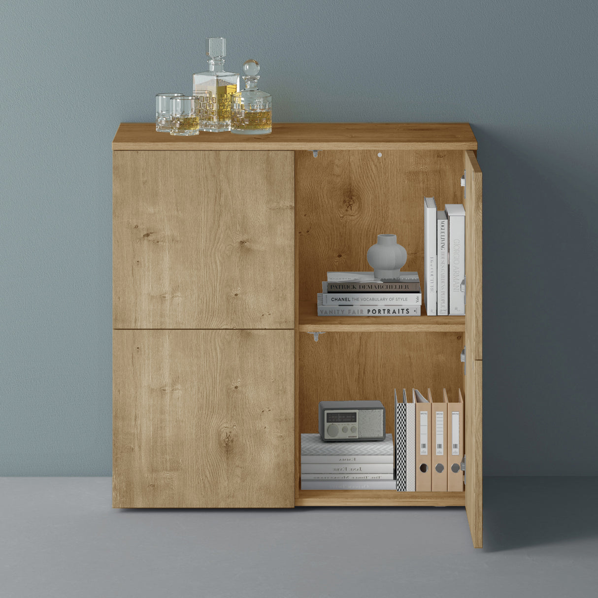 Commode de rangement à 4 portes, buffet, meuble polyvalent, meuble de rangement Glasvilla Schrank04