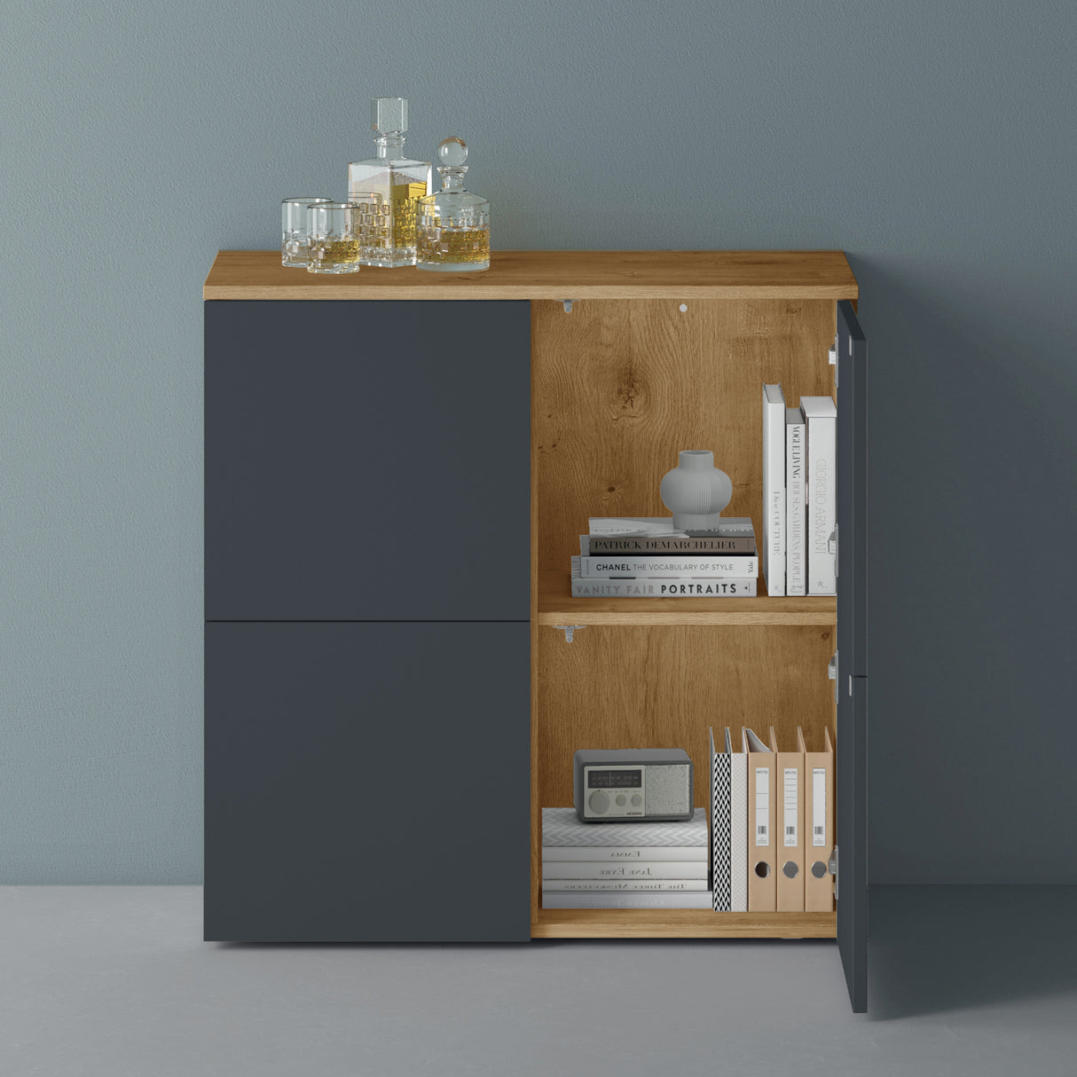 Commode de rangement à 4 portes, buffet, meuble polyvalent, meuble de rangement Glasvilla Schrank04