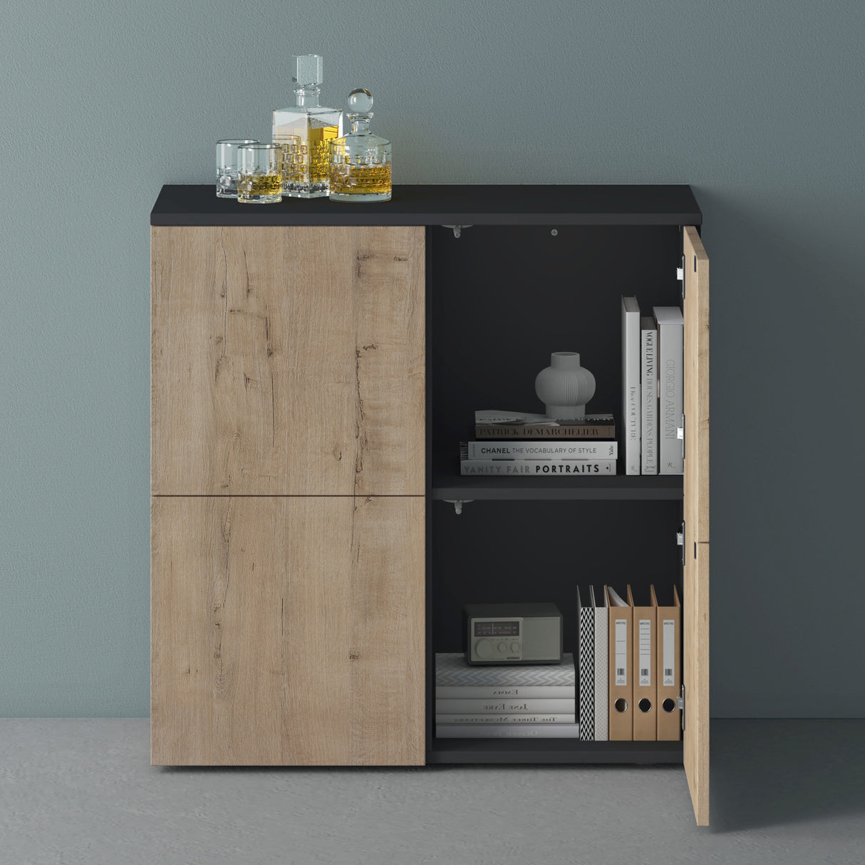 Commode de rangement à 4 portes, buffet, meuble polyvalent, meuble de rangement Glasvilla Schrank04