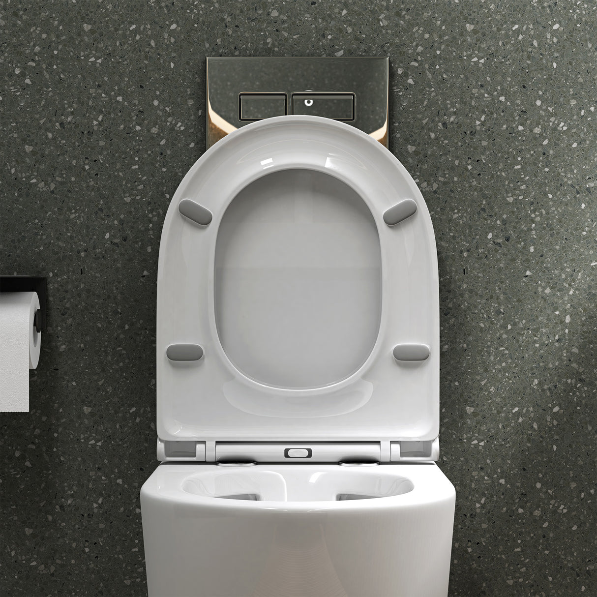 glasvilla Wand WC spülrandlos Schwarz Hänge WC spülrandlos Toilette WC mit Sitz Softclose