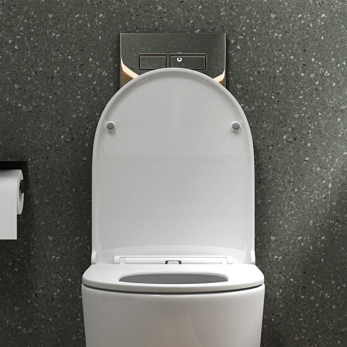glasvilla Wand WC spülrandlos Schwarz Hänge WC spülrandlos Toilette WC mit Sitz Softclose