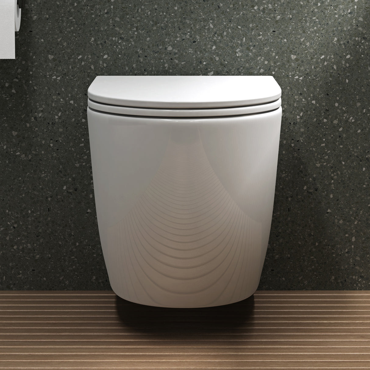 glasvilla Wand WC spülrandlos Schwarz Hänge WC spülrandlos Toilette WC mit Sitz Softclose