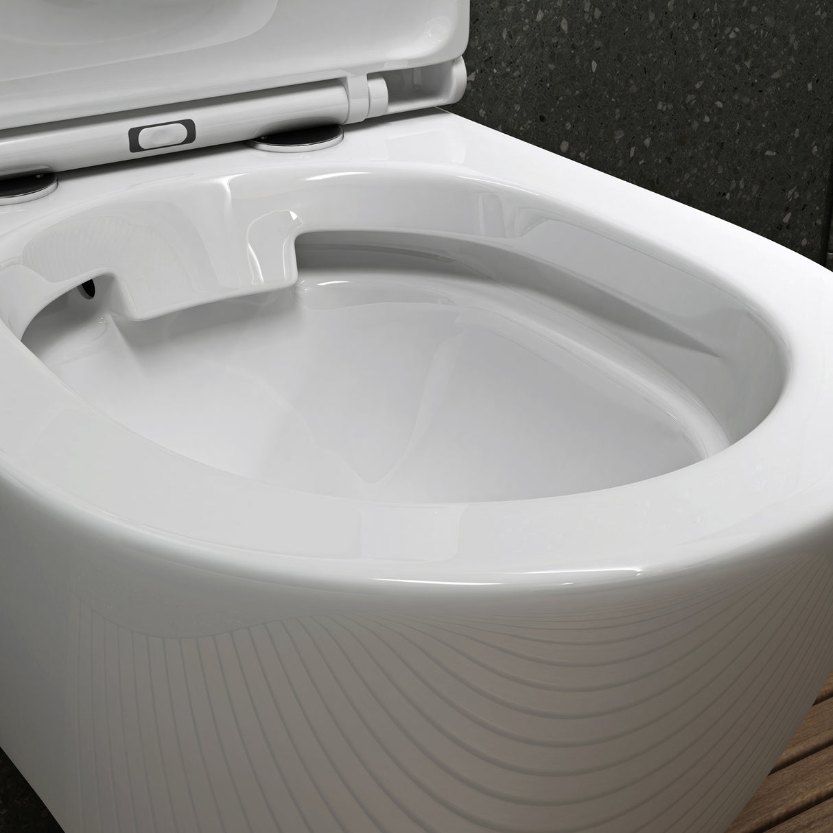 glasvilla Sanitari Bagno Sospeso in Ceramica WC Sospeso senza Brida con Chiusura di Soft Close