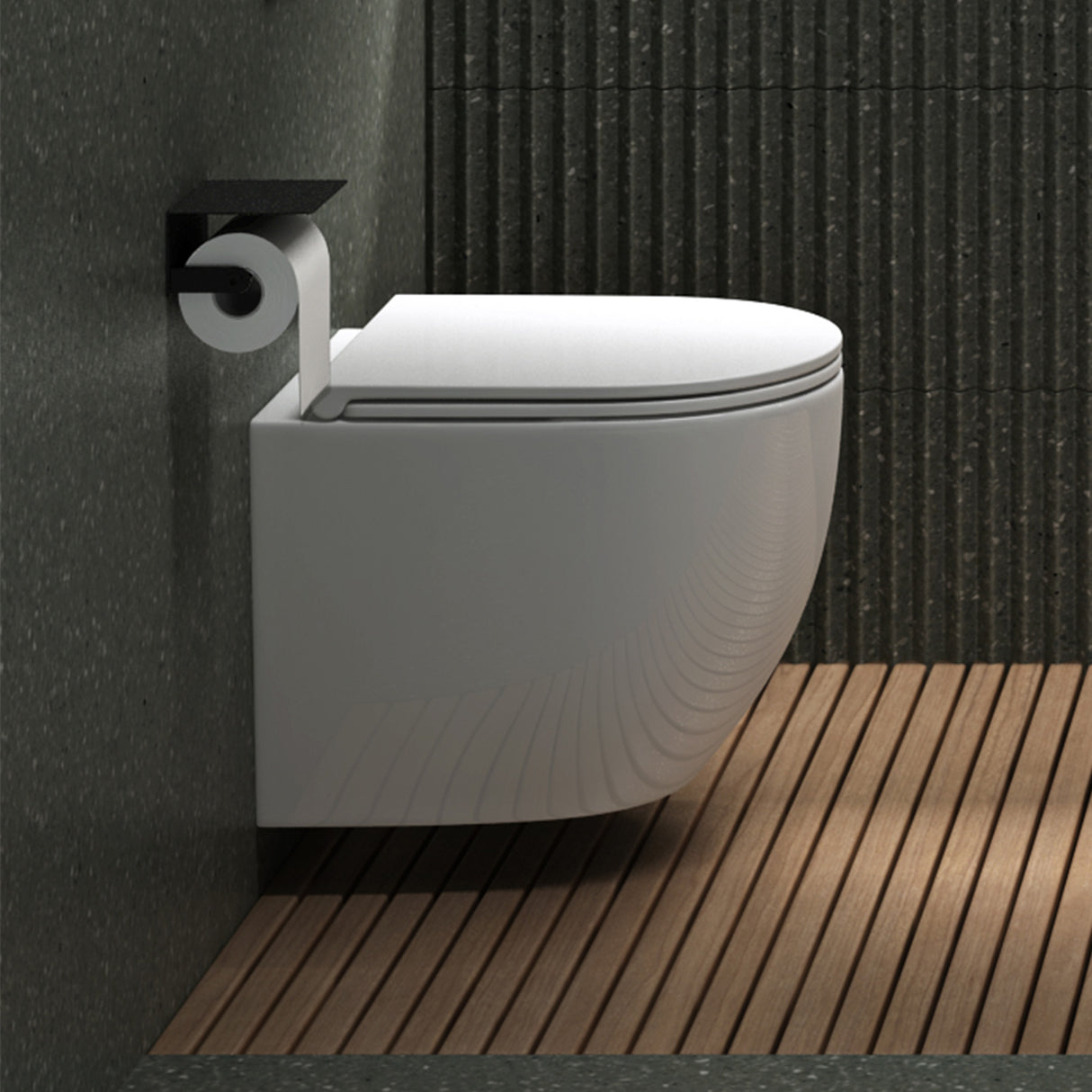 glasvilla Wand WC spülrandlos Schwarz Hänge WC spülrandlos Toilette WC mit Sitz Softclose