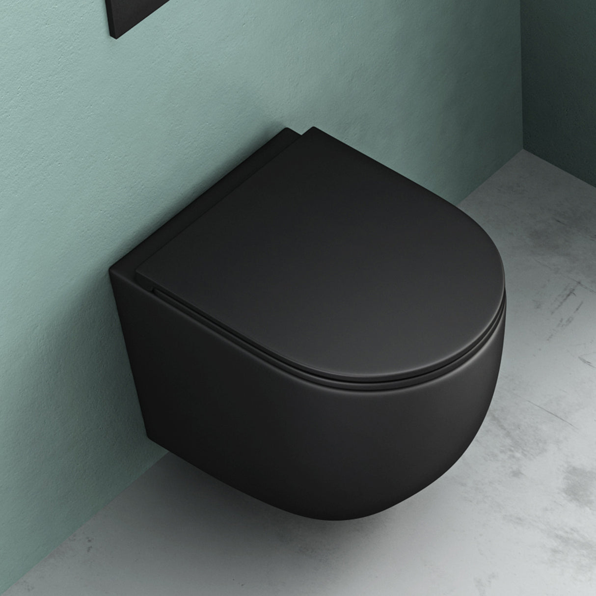 glasvilla Wand WC spülrandlos Schwarz Hänge WC spülrandlos Toilette WC mit Sitz Softclose