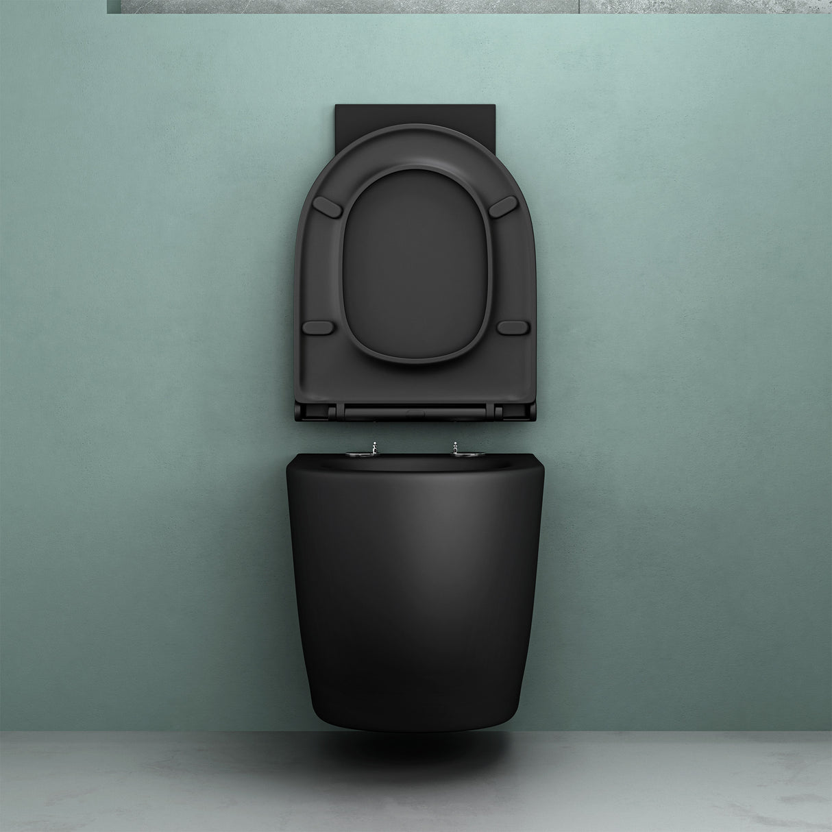 glasvilla Wand WC spülrandlos Schwarz Hänge WC spülrandlos Toilette WC mit Sitz Softclose