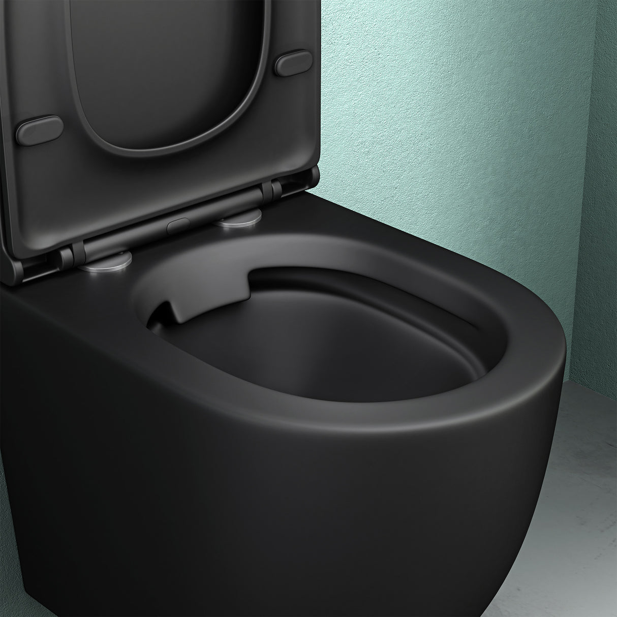 glasvilla Wand WC spülrandlos Schwarz Hänge WC spülrandlos Toilette WC mit Sitz Softclose
