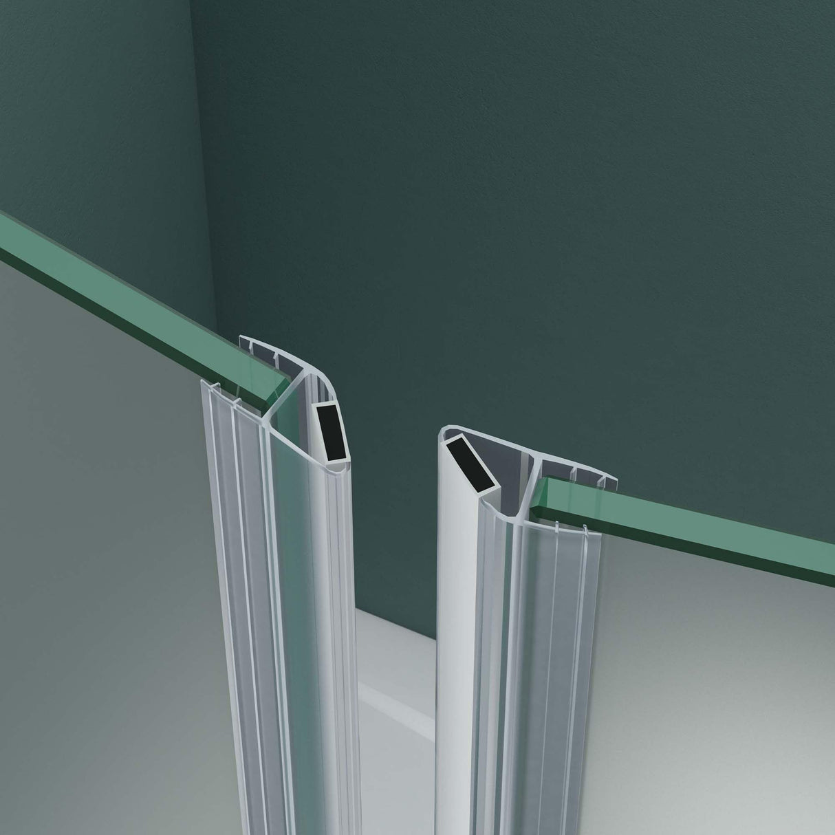 Porte de douche Glasvilla, porte de niche, cabine de douche, porte battante 180°, porte double, revêtement nano ESG 6 mm, verre clair/satiné, rayé/entièrement satiné avec mécanisme de levage et d'abaissement, Teramo24VS